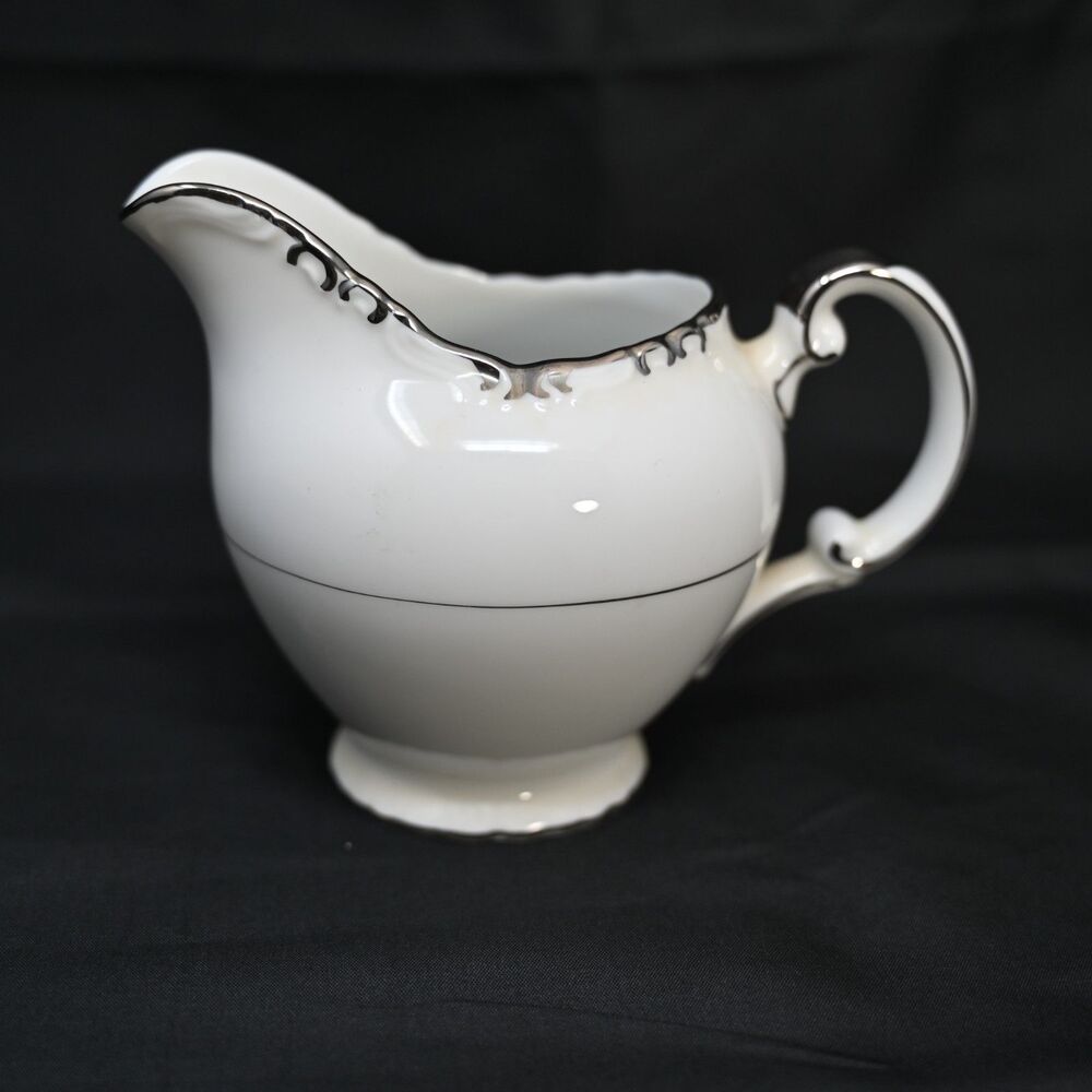 Vintage Gold China Baronet Creamer Japan Platinum Trim 1940s Porcelain